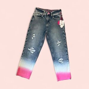 Justice Mini Mom Dip Jean, Medwsh, Girls Size 10, New With Tags!